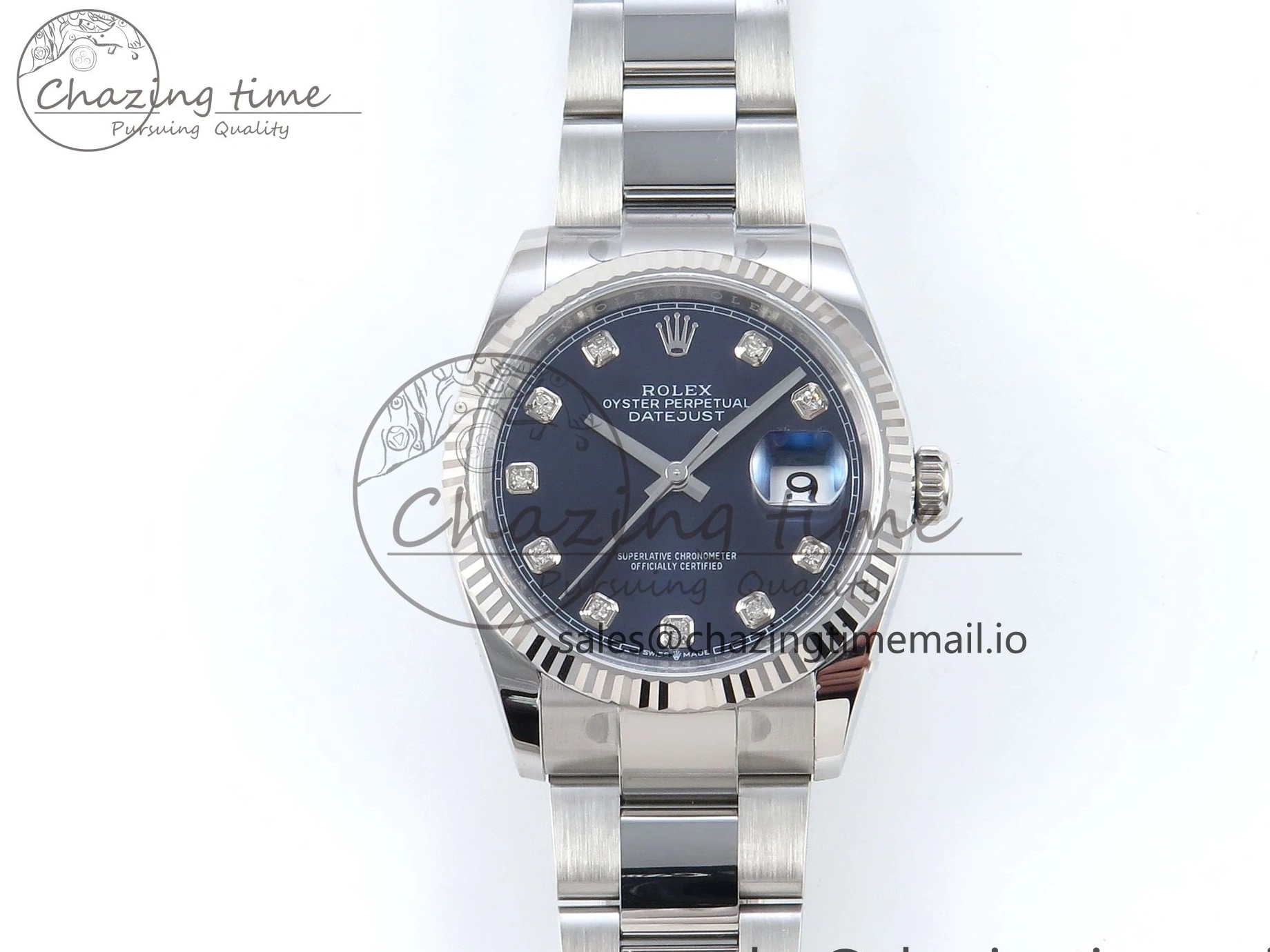 0108 DateJust 36 126234 EWEF Best Edition Blue Diamonds Dial on Oyster Bracelet A Resilient 695